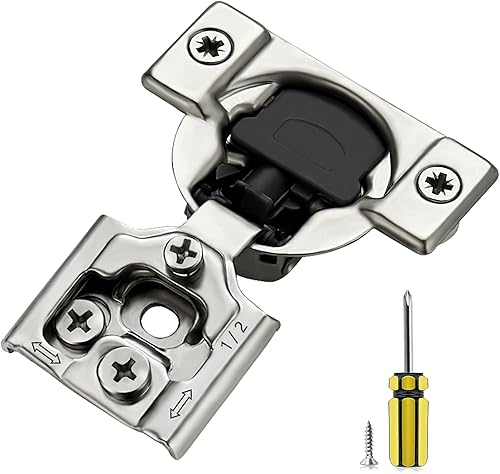 Ravinte Paquete de 10 5 pares de bisagras de gabinete superpuestas de 12 pulgada para cocina, bisagras de gabinete de cierre suave, bisagras de