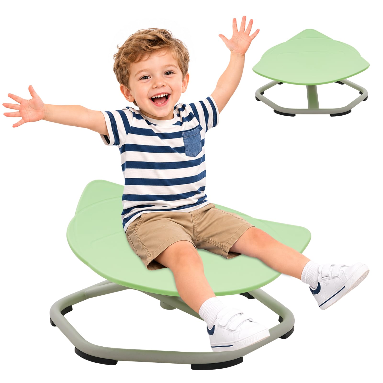 Sensory Chair for Autism, ADHD Sensory Spinning Chair for Kids, 360° Swivel Chair, Balance Toys, Training Balance for Boys Girls (Green)