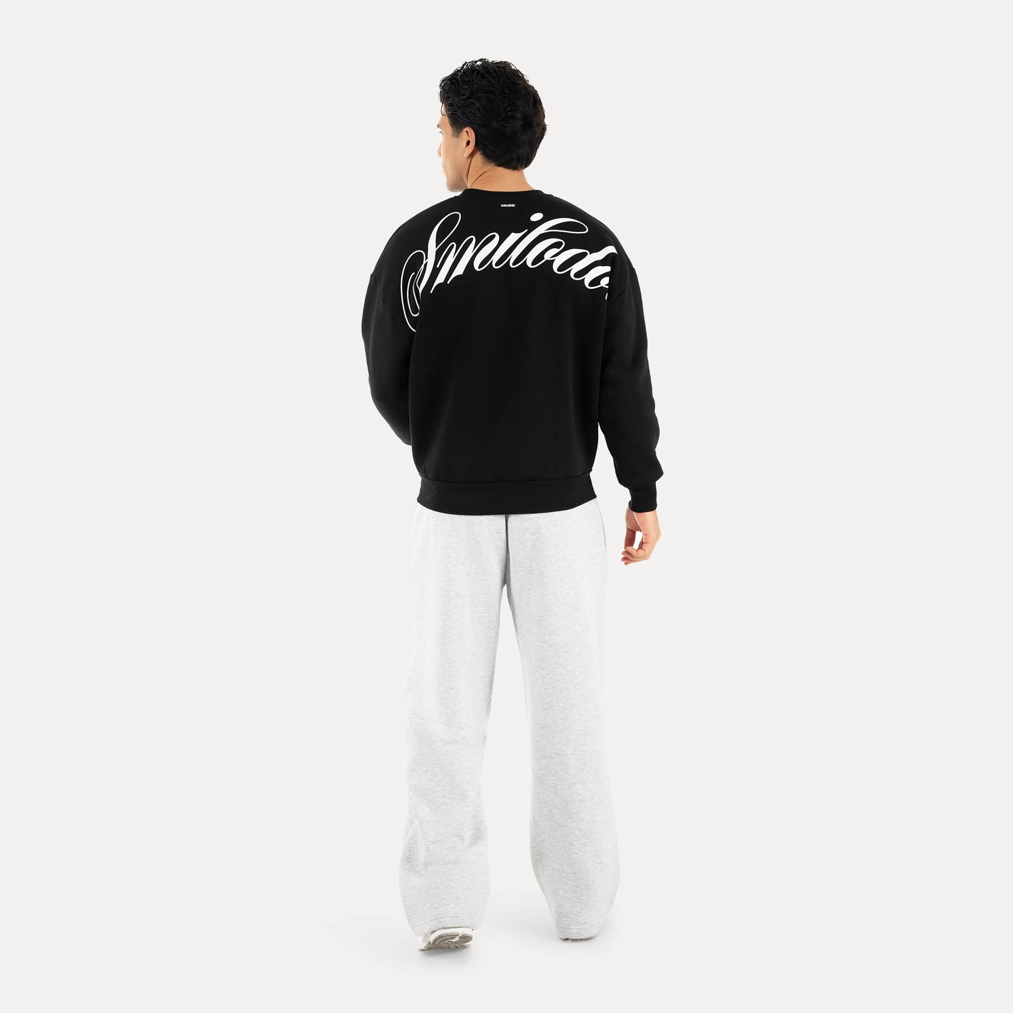 SMILODOX Sweatshirt Unisex Feyd Oversize Fit Rundhals Pullover mit Rückenprint & Brustlogo, lockerer Streetwear Sweater aus Baumwolle, Oversized Pullover für Herren und Damen