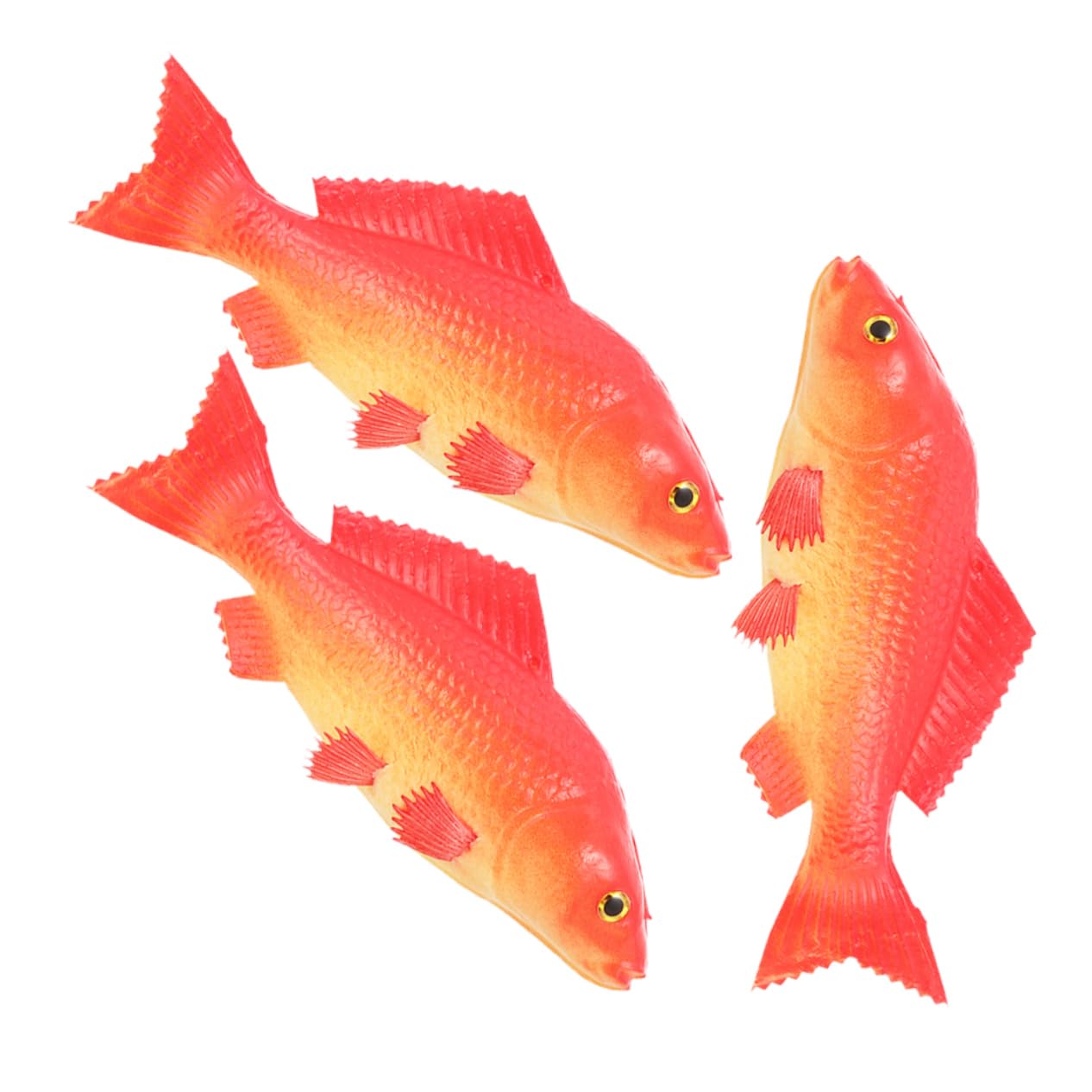 Toddmomy 3pcs Pu Fish Model Carp Simulation Figurines for Fish Tank Decoration Realistic Red Animal Style Aquarium Ornaments for Nursery Room