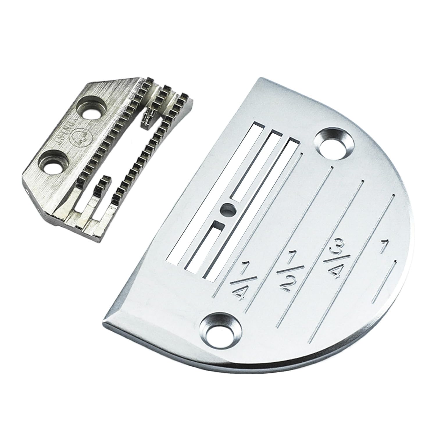 Blooy Silver - Standard Needle Plate & Feed Dog Kit Fits Juki Brother Singer Jack Industrial Lockstitch Sewing Machines E16, E18, E20, E22, E24, E26 (E26+18T)