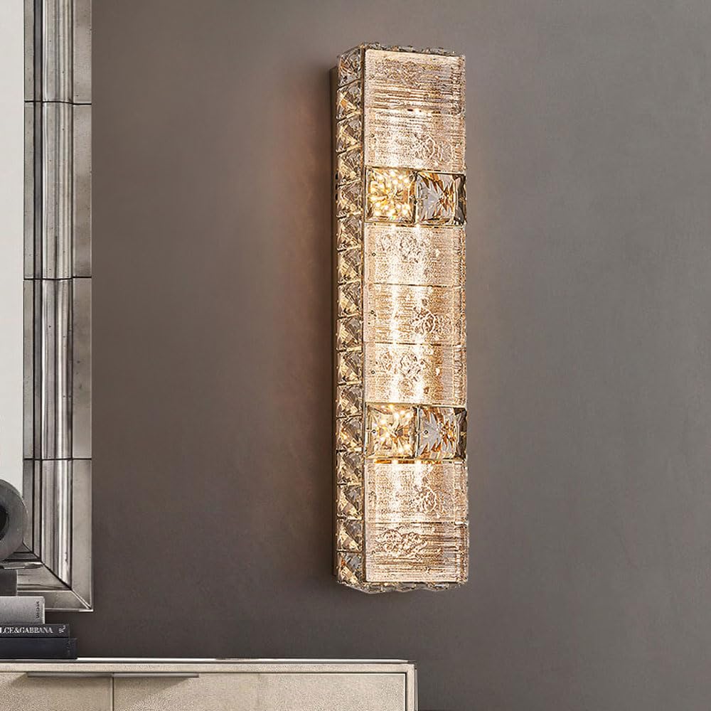 MYUYEE D Wall Sconce Led Wall Lighting Dimmable Led Wall Light Fixture Luxury Crystal Wall Lamp For Bedroom Hallway Stairs Foyer Bedside