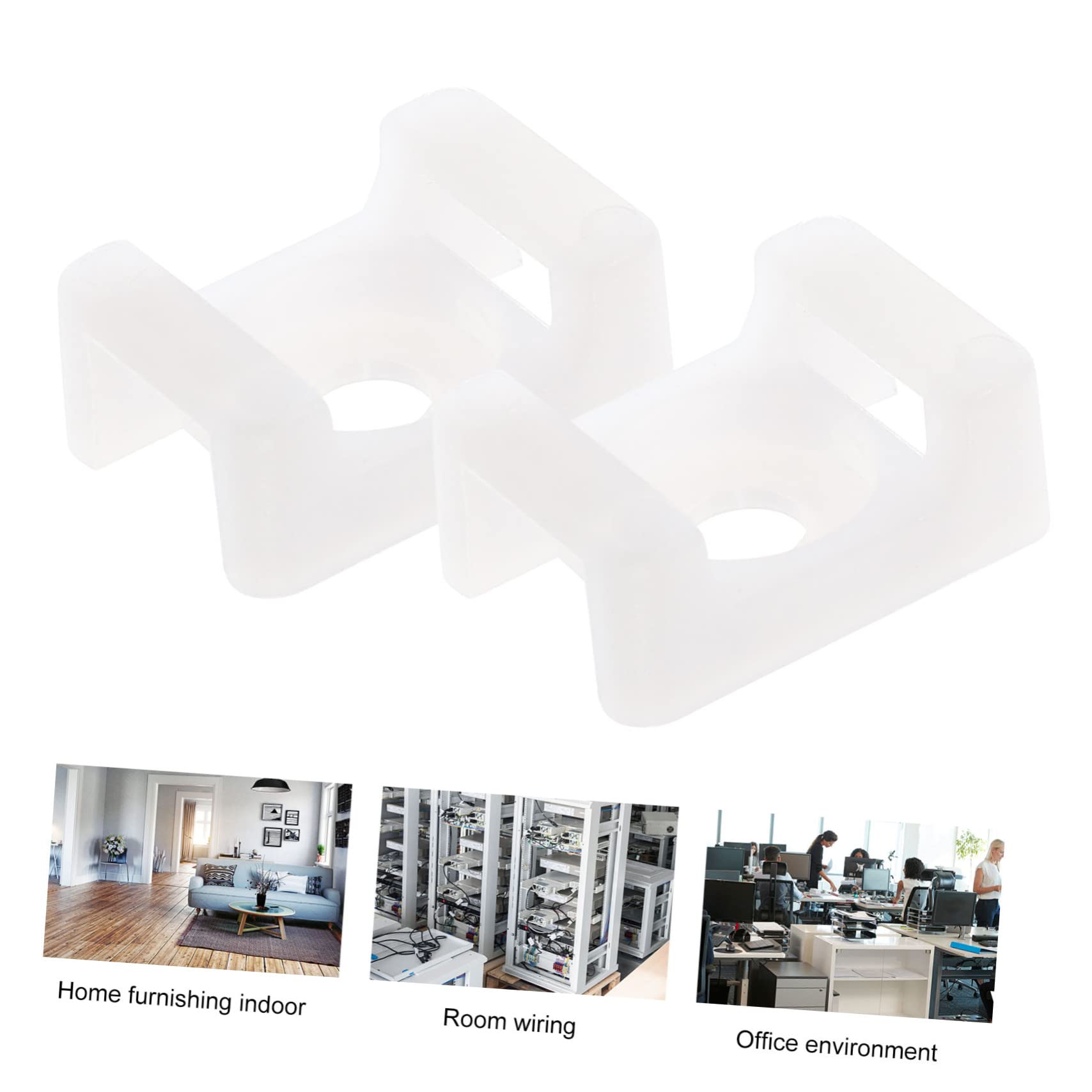 Hemobllo Supporto per Fascette in Plastica Abs Bianco 500 Pezzi per Fissaggio Cavi e Fascette, per Computer e Auto