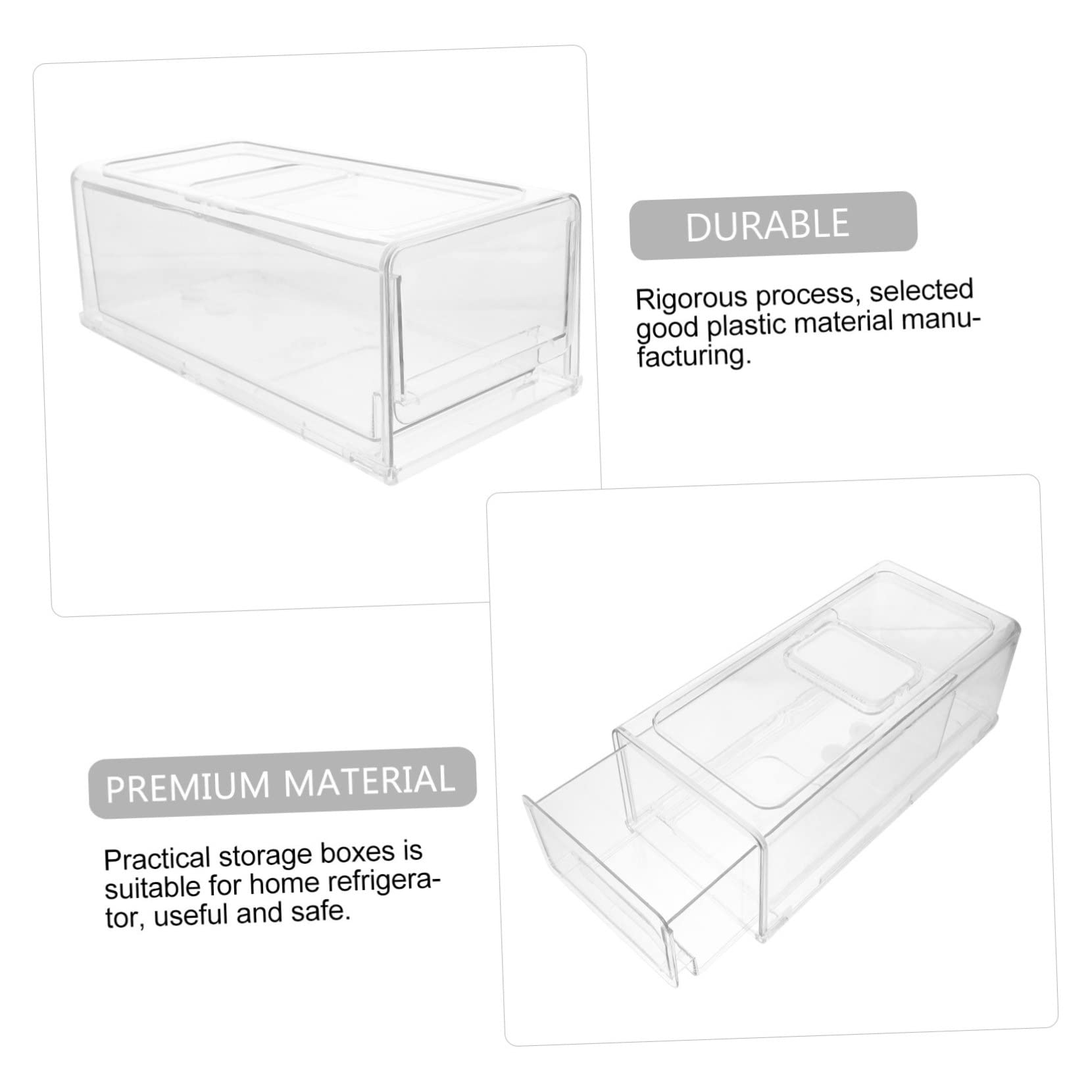 POPETPOP Organizer Frigorifero Impilabile con Cassetto Trasparente Contenitore Stoccaggio per Alimenti Scatola Immagazzinaggio per Frigorifero Design e