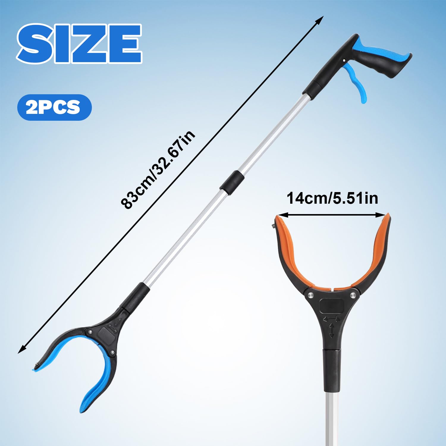 Pinza Raccogli Oggetti, 2pcs Pinza Telescopica Pieghevole, Pinza Raccogli Rifiuti, Raccoglitore di Immondizia, Pinza Telescopica con Punta Magnetica, Pinza Magnetica Pieghevole (M1) - 2
