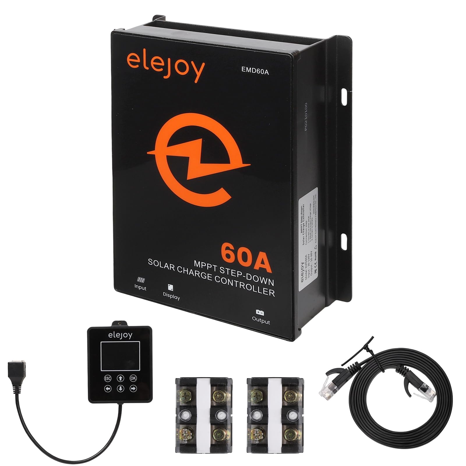 60A MPPT Solar-Laderegler 12v/24v/36v/48v 99% Verfolgungseffizienz | Ausgang 10-60v verstellbar für mit externen LCD-Solarpanel-Regulator-Bildschirm luftgekühlte Kühlung