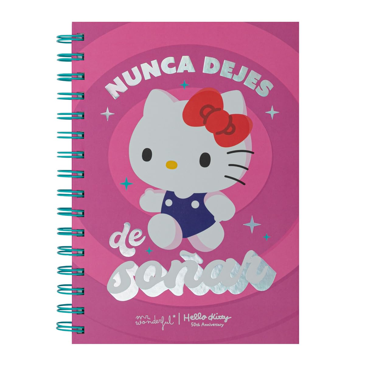 Mr Wonderful - Libreta A5 Hello Kitty x Nunca dejes de soñar - Incluye pegatinas - Libreta personalizada