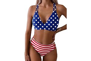 Tainehs Women's Stars and Stripes Bikini