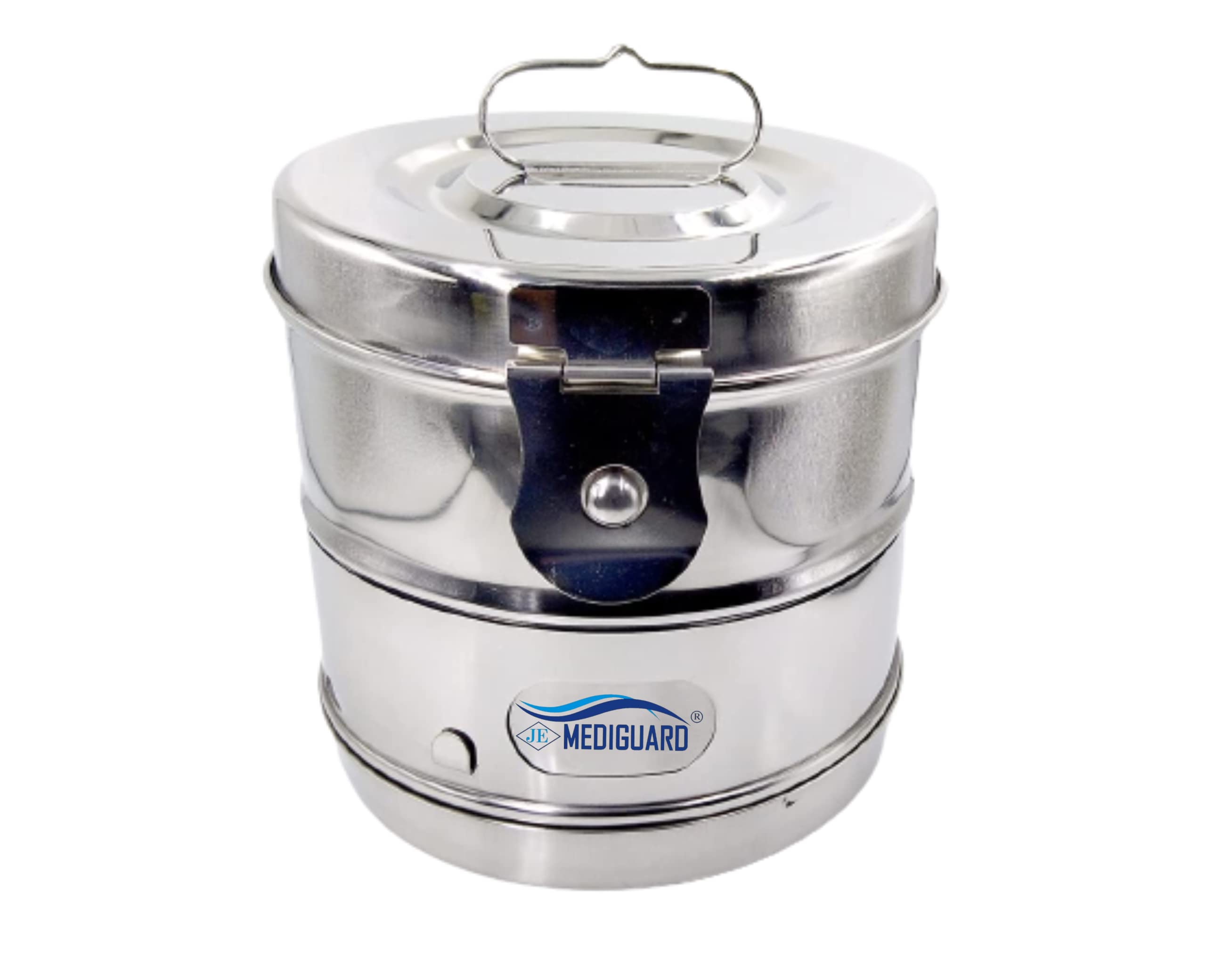 MEDIGUARD Medical Dressing Drum 6 x 6 Jointed, Fully Stainless Steel, 6'' Diameter x 6'' Height, Pack of 1-image-5