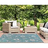 Liora Manne Shells Aqua Indoor Outdoor Area Rug, 3'3' x 4'11'