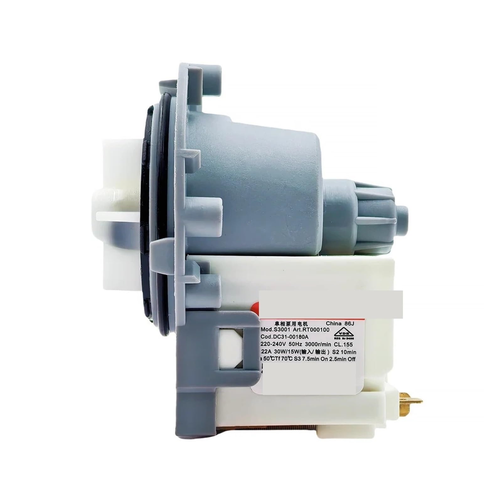 Washing Machine Drain Water Pump Assembly DC31-00180A 220-240V Drainage Motor Washer Parts，Compatible for Samsung