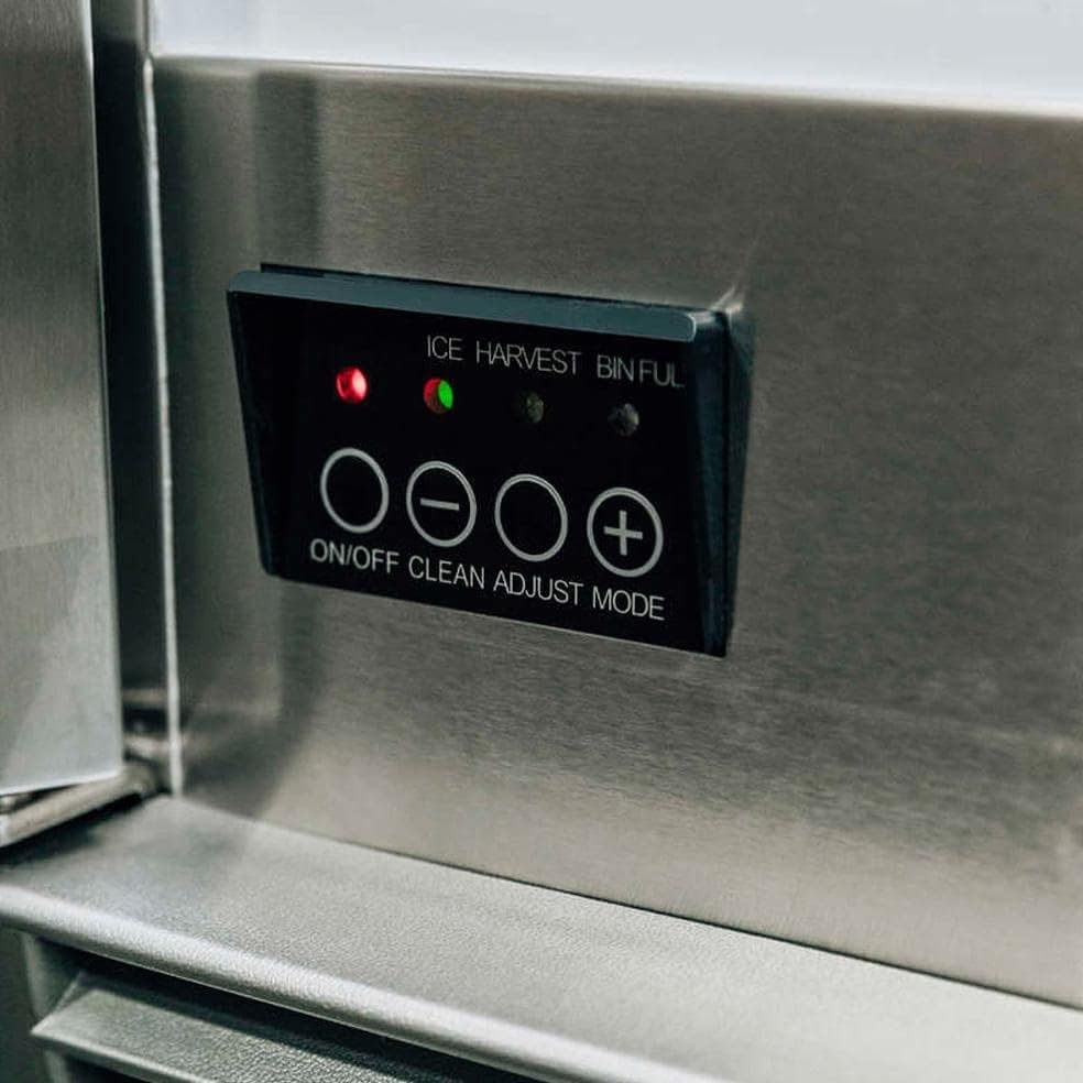 Close-up of the control panel on the Summerset SSIM-15 Ice Maker