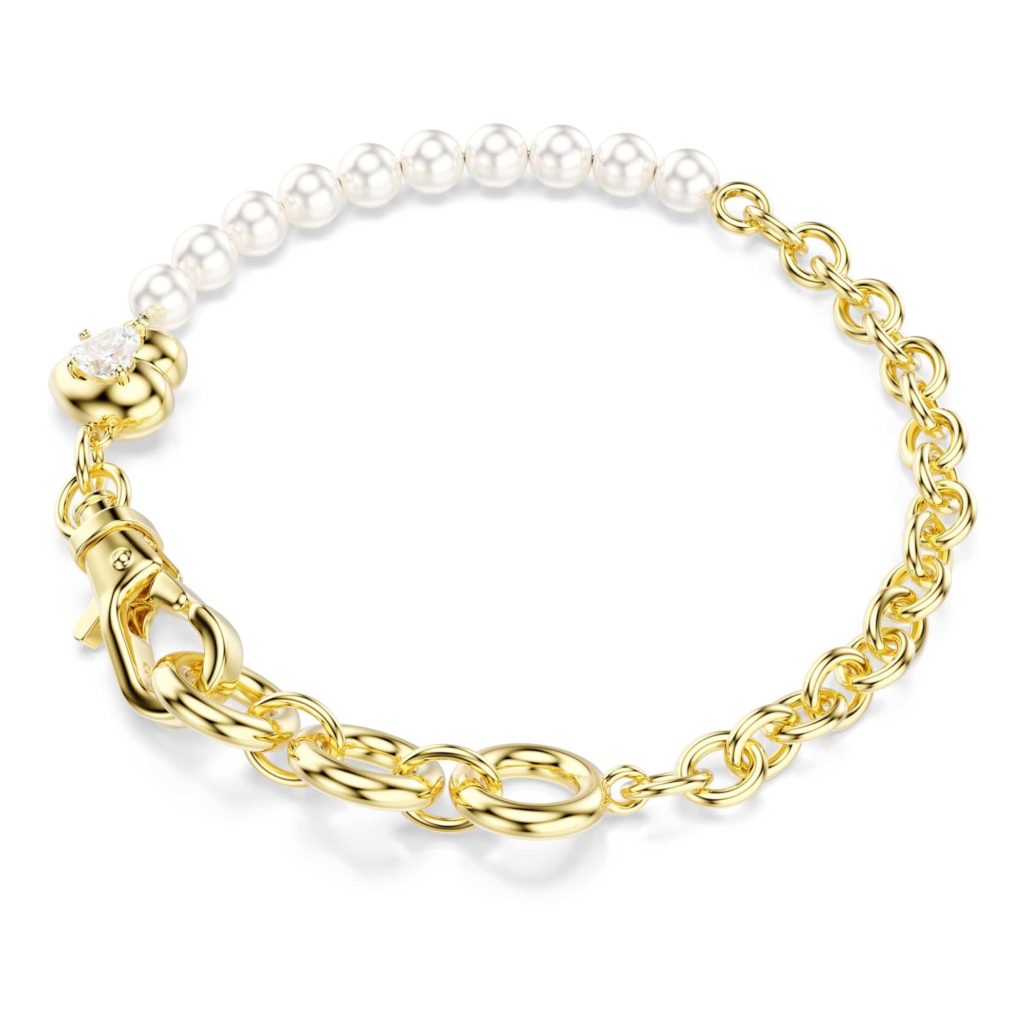Swarovski Idyllia Collezione, Perla di cristallo, Bianco, Placcato tonalità oro