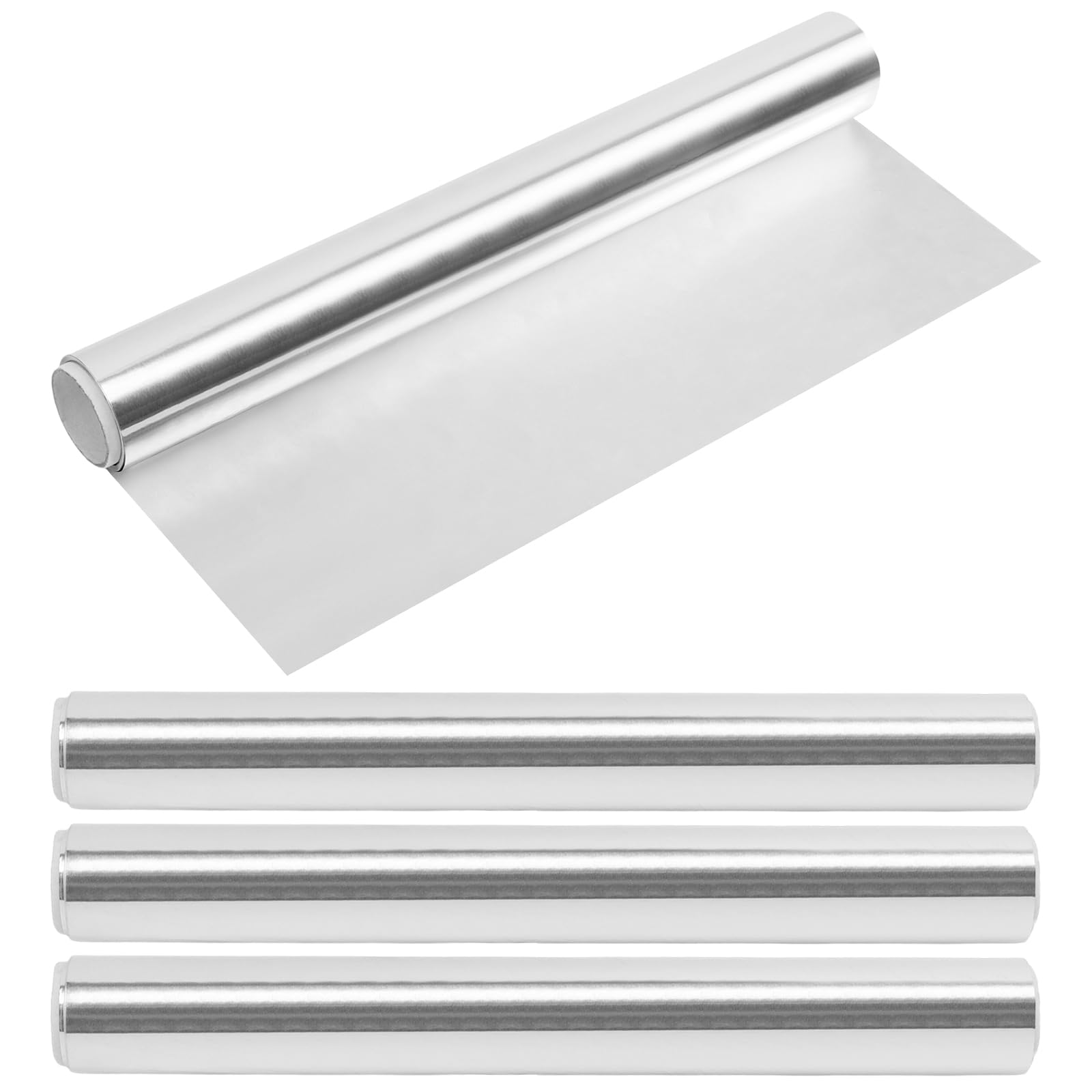 Papier d'aluminium résistant de 80 m : lot de 4 rouleaux de 30 cm par 20 m pour cuisine
