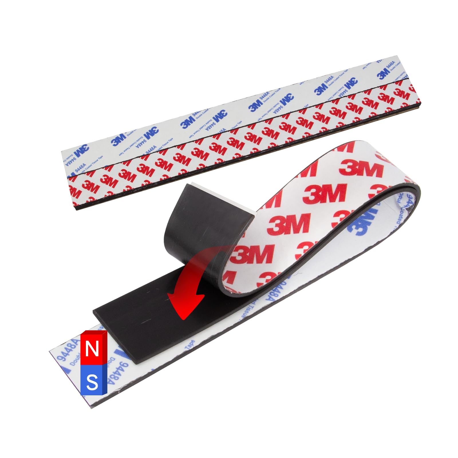 Photo 1 of 10 Pack=5 Pairs, A+B Paired Magnetic Tape with Adhesive Backing, Each 12in x 1in x 0.08in AB Pairing Magnet Strips Match to Use for DIY Closure Craftings