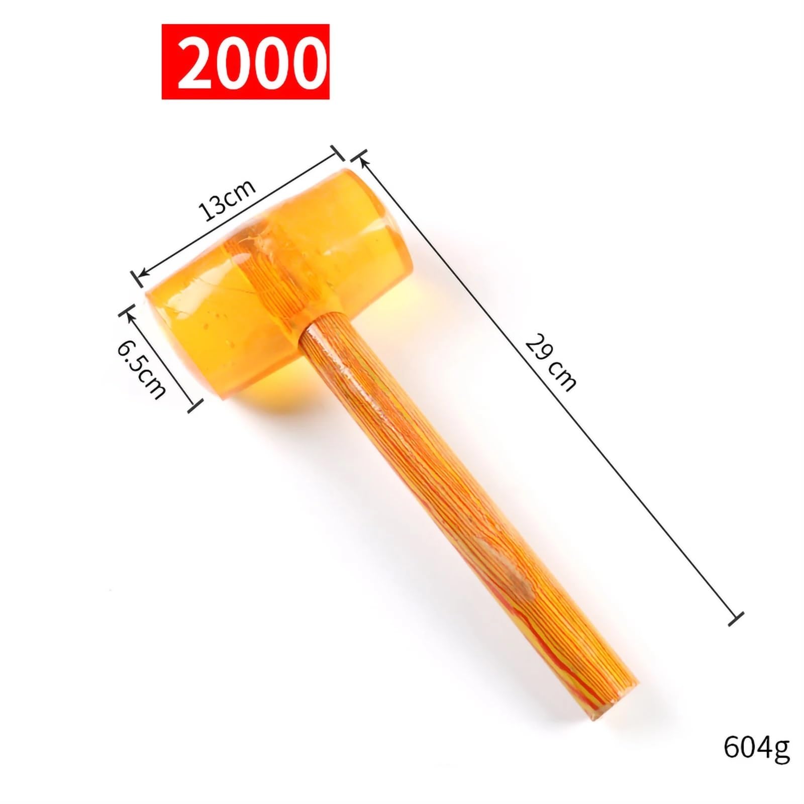 młotek gumowy, Młotek gumowy Przezroczysty drewniany uchwyt montowany do montażu mebli z płytek podłogowych(2000)