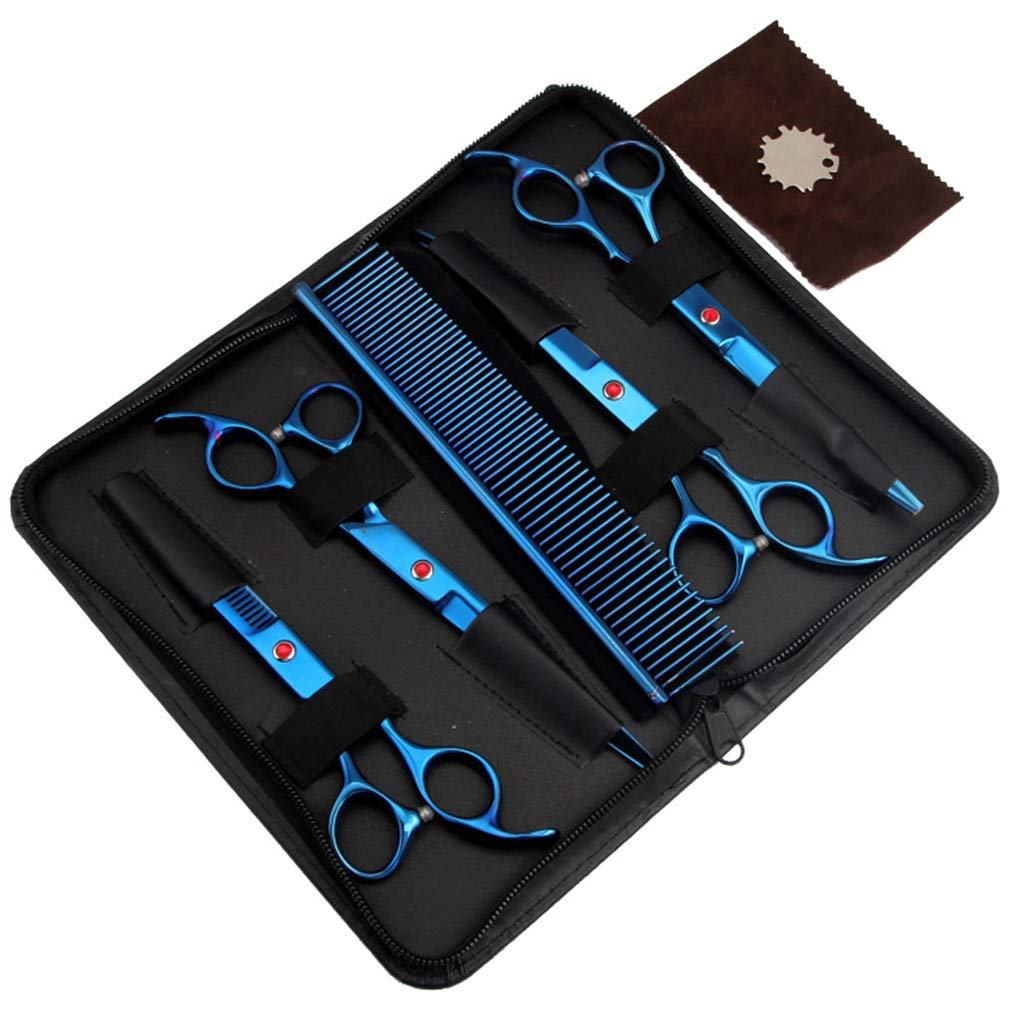 Pet Forbici Kit Grooming 6.0 Pollici, in Acciaio Inossidabile per Animali Domestici Forbici Tool Kit Elettrolitico Finish, per Il Gatto del Cane E più Animali Domestici,Burst