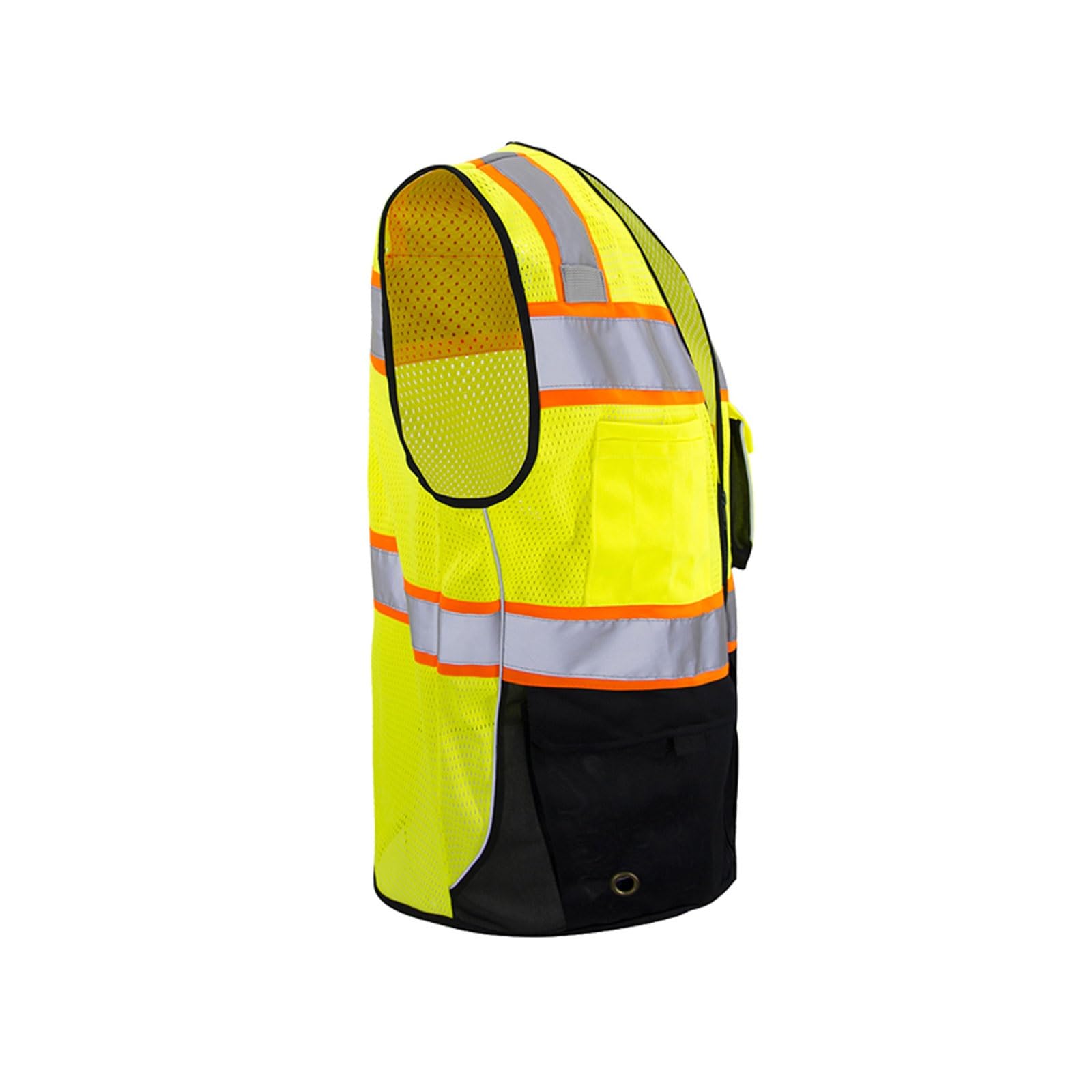 esmen Chaleco reflectante de malla de alta visibilidad, chaleco de seguridad con cremallera y múltiples bolsillos for ropa de trabajo for hombres y mujeres, equipo reflectante duradero.