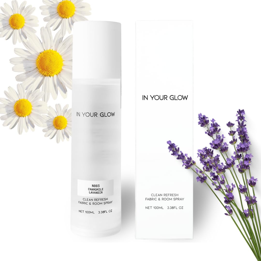 In Your Glow Fabric &amp; Room Mist Spray– Long-Lasting Clean Scent, Unisex Luxury Fragrance &amp; Odor Eliminator, 100ml- N003 CHAMOMILE LAVANDIN