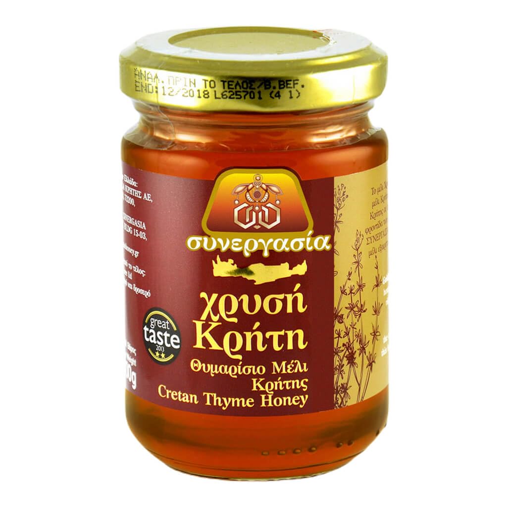 Greek Traditional Golden Thyme Honey From Crete - 900g