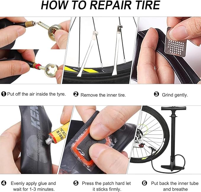 Kit Riparazione Bici 16 In 1 BAFAFA | Attrezzo Multifunzione Con Leve, Toppe E Chiavi Per Mountain Bike - Foto 13