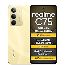 realme C75 Smartphone 8+256 GB, IP69,Batteria da 5828 mAh,Vetro ArmorShell™2,Fotocamera super nitida da 50 MP,Ricarica rapida da 45 W7, Gold(nessun adattatore)
