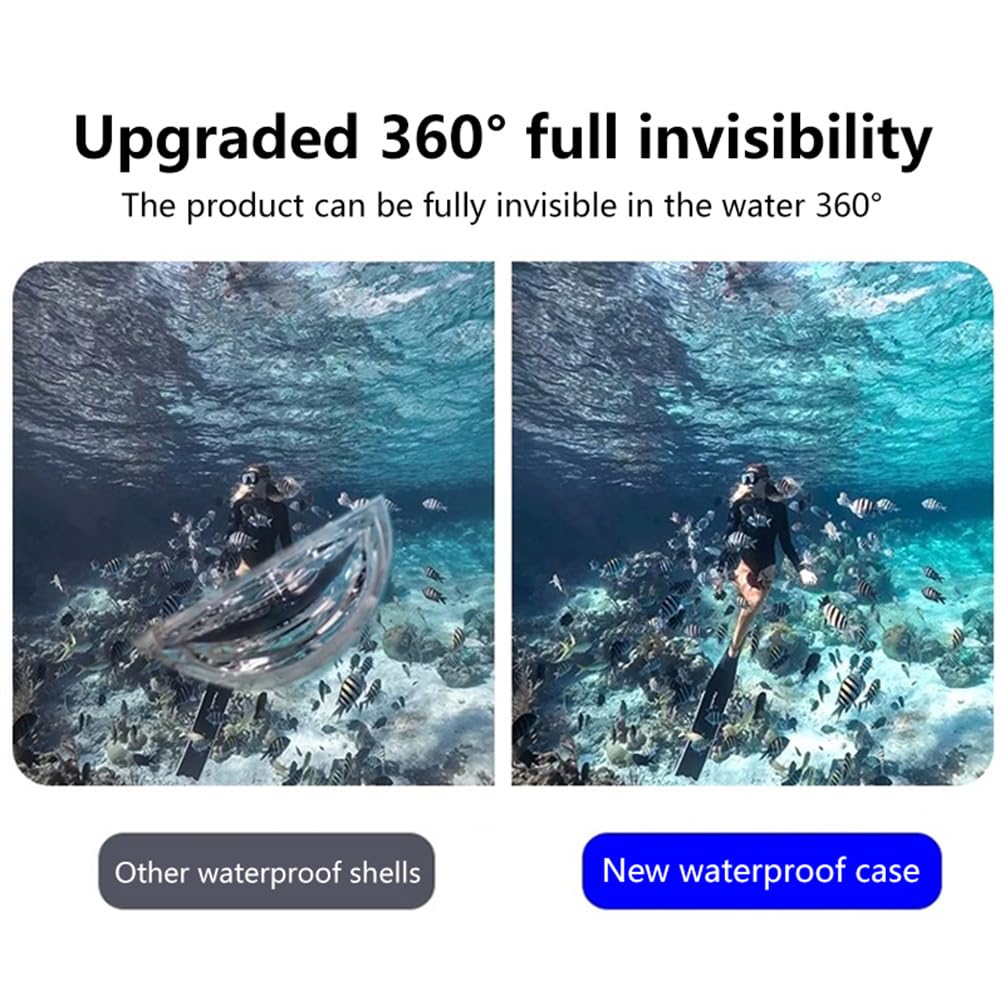 Funda de buceo para cámara de acción Insta360 X4, cubierta impermeable, cubierta subacuática, protector de 60 m, cámara deportiva, invisible de 360°, carcasa de buceo completo (PC)