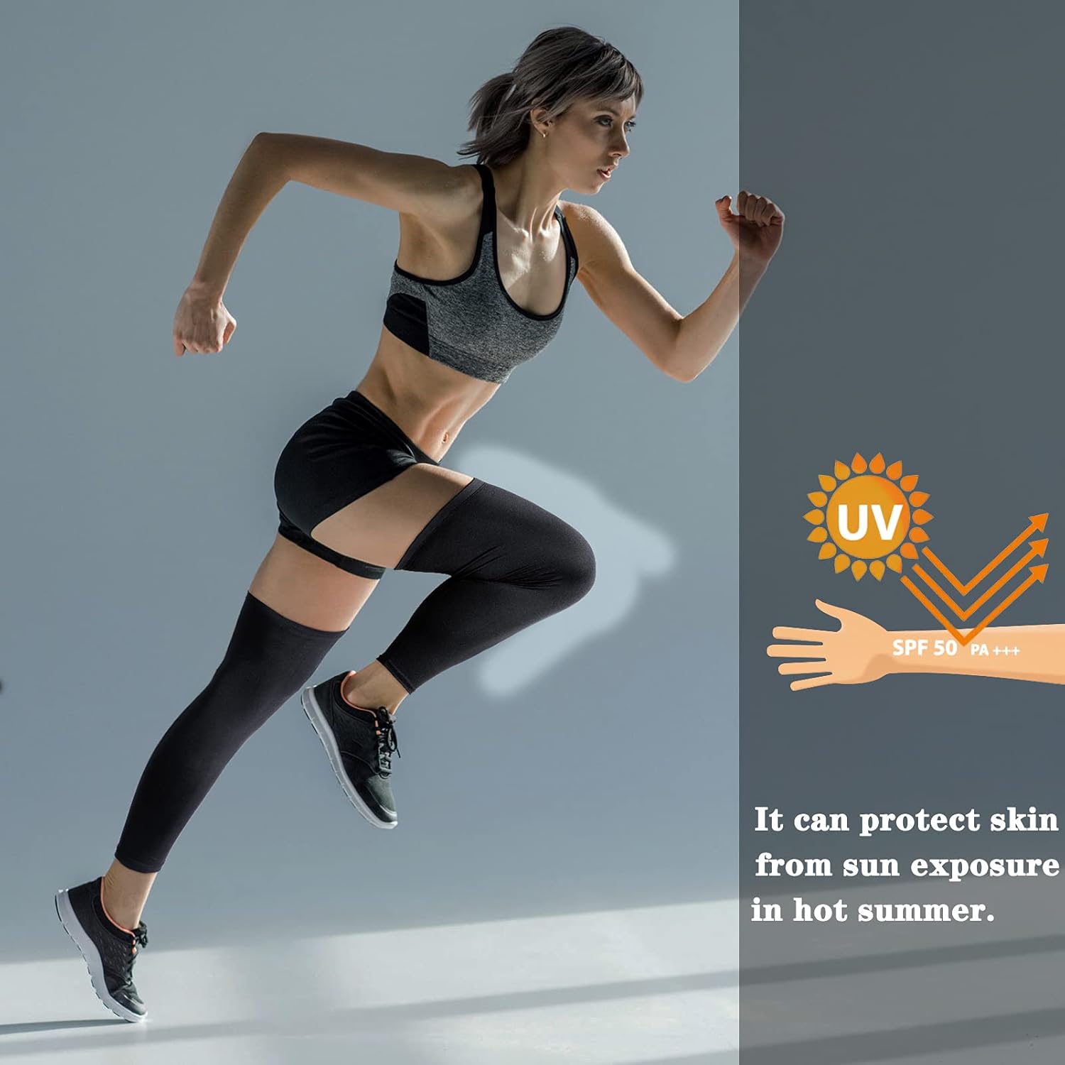 Miniatura 4 de Skylety Mangas de compresión para piernas de longitud completa, mangas deportivas para ciclismo, piernas para hombres y mujeres, correr, baloncesto