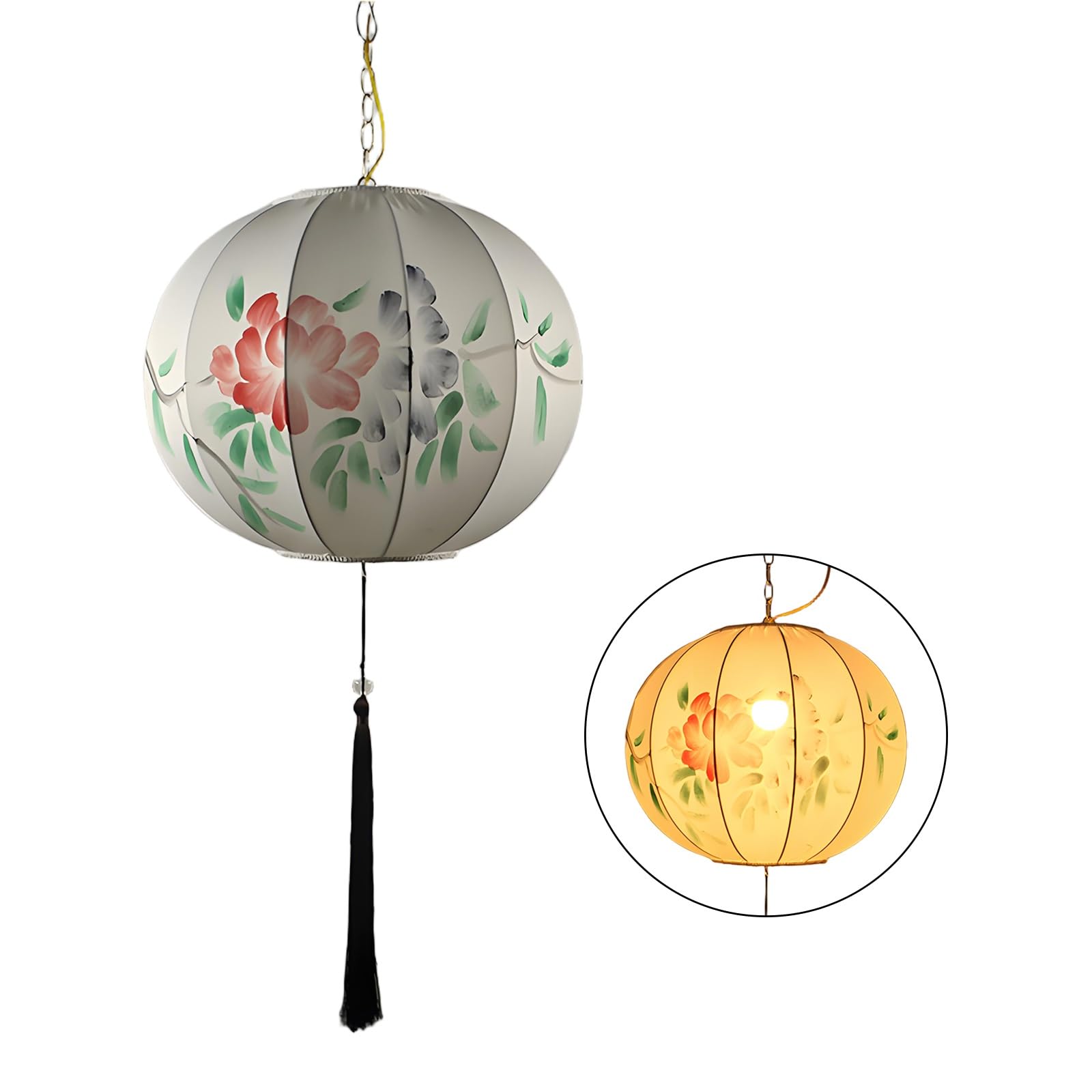 SBZIOJHDR Chinese-style lanterns, Round Chinese Lanterns, Colorful Celebration Lantern, Traditional Hanging Decorations(White,50#)