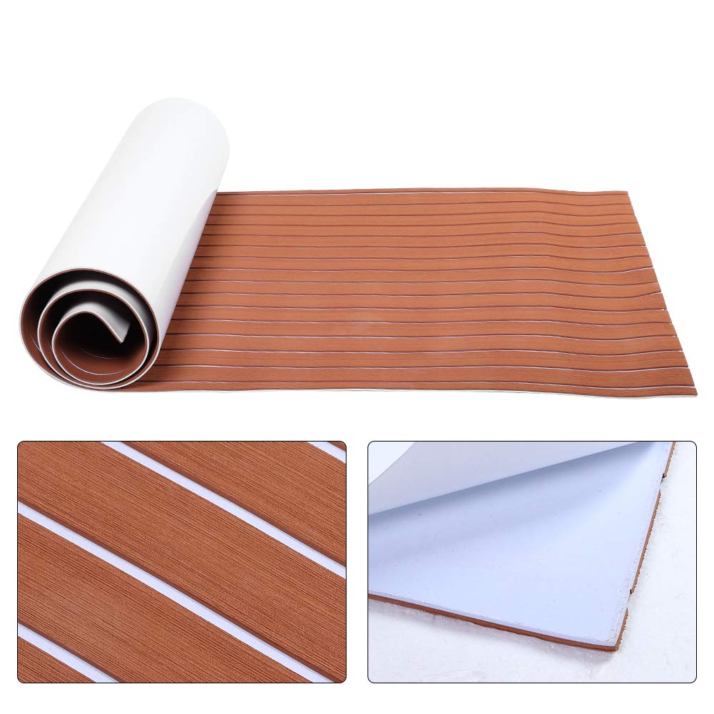 Suelo Antideslizante para Barco, Esterilla Autoadhesiva de Espuma EVA 90x240 Cm for Cubierta Marina | Espuma de Celda Cerrada No Absorbente, Resistente Al Agua, Grasa y Fácil