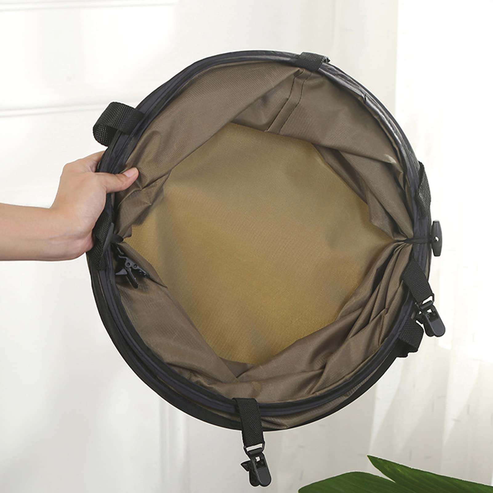 Tissting Bolsas de Basura Sacos de Jardín, 38L 34cm Saco de Jardín Tela Oxford Bolsa Jardin Plegable Bote de Basura para Acampar para Hojas, Restos de Poda y Residuos de Plantas Verde Militar