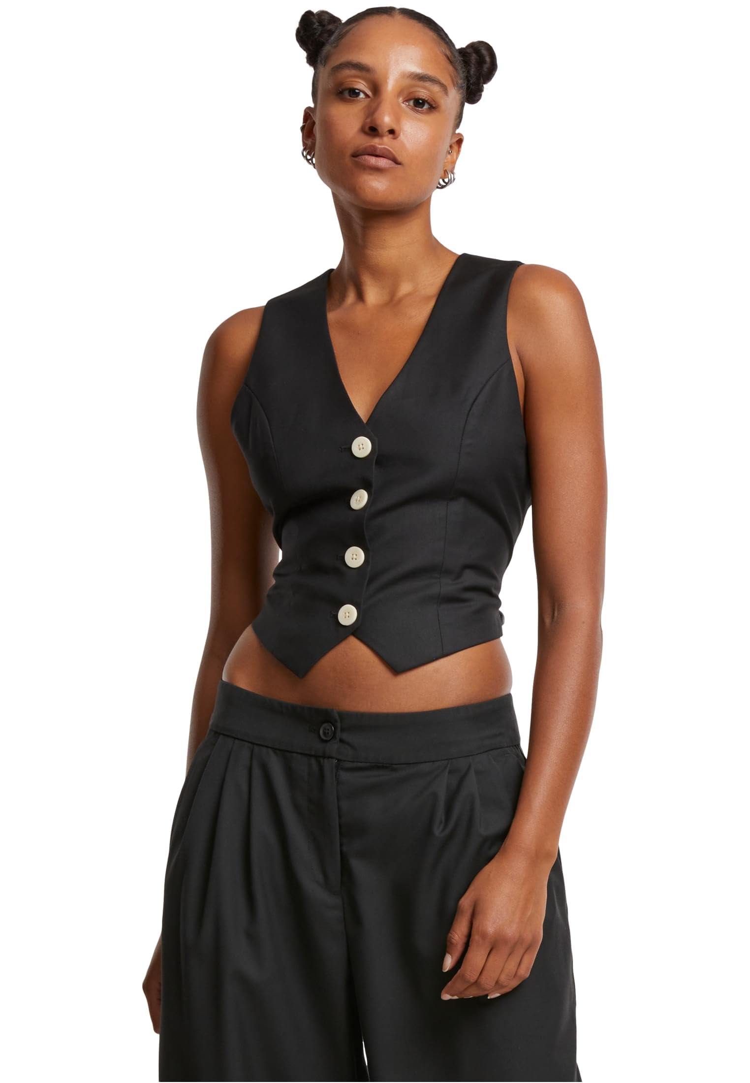Chaleco negro mujer Urban Classics sin mangas con bolsillos 8