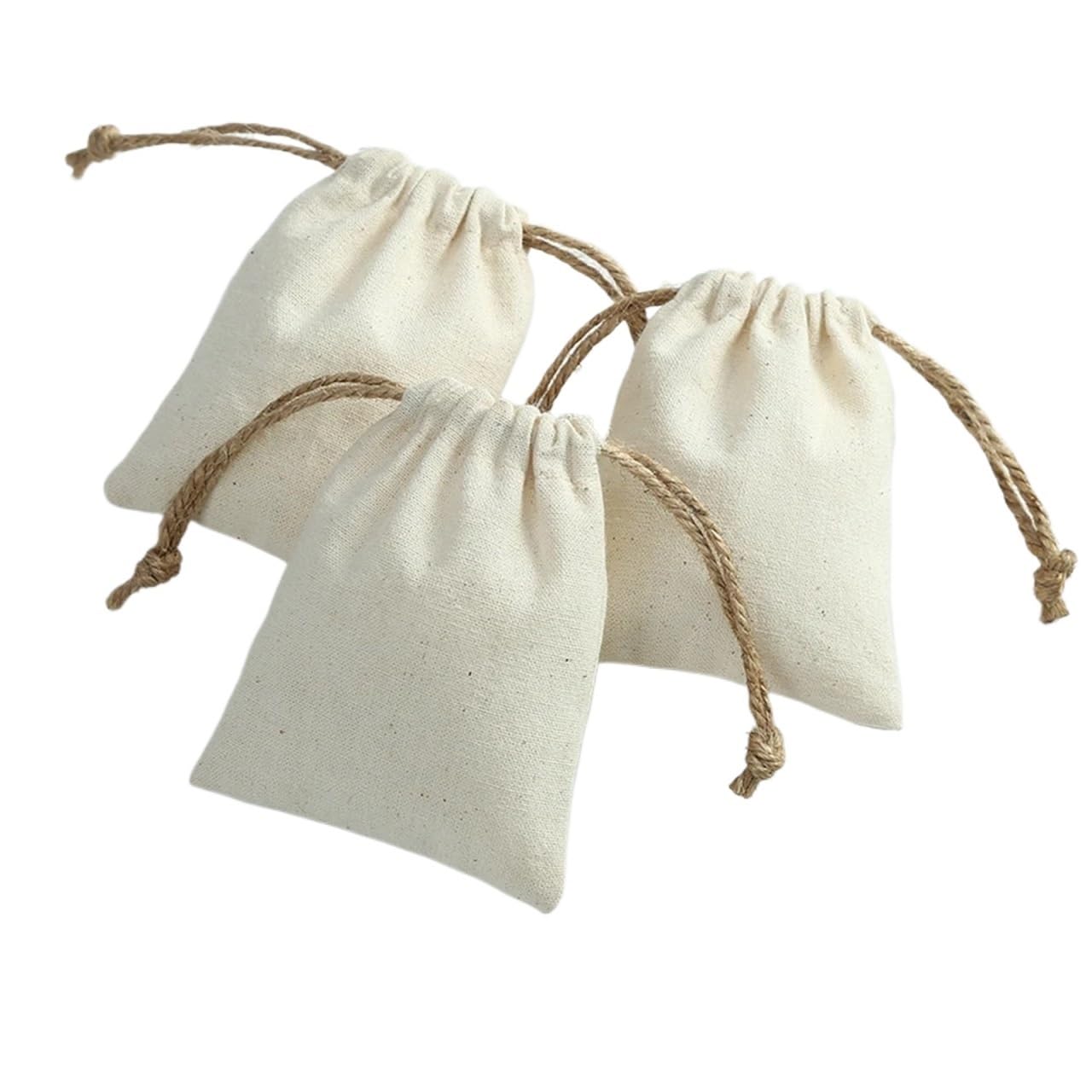Bolsas de algodón para joyas sin rayones sacos de yute pequeños contra el desorden