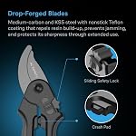AC Infinity 8” Professional Bypass Pruning Shear, Medium-Carbon KS5 Steel Blades with Nonstick Teflon Coating, Tree Trimmer Secateurs for Gardening, Hydroponics, Grow Tents