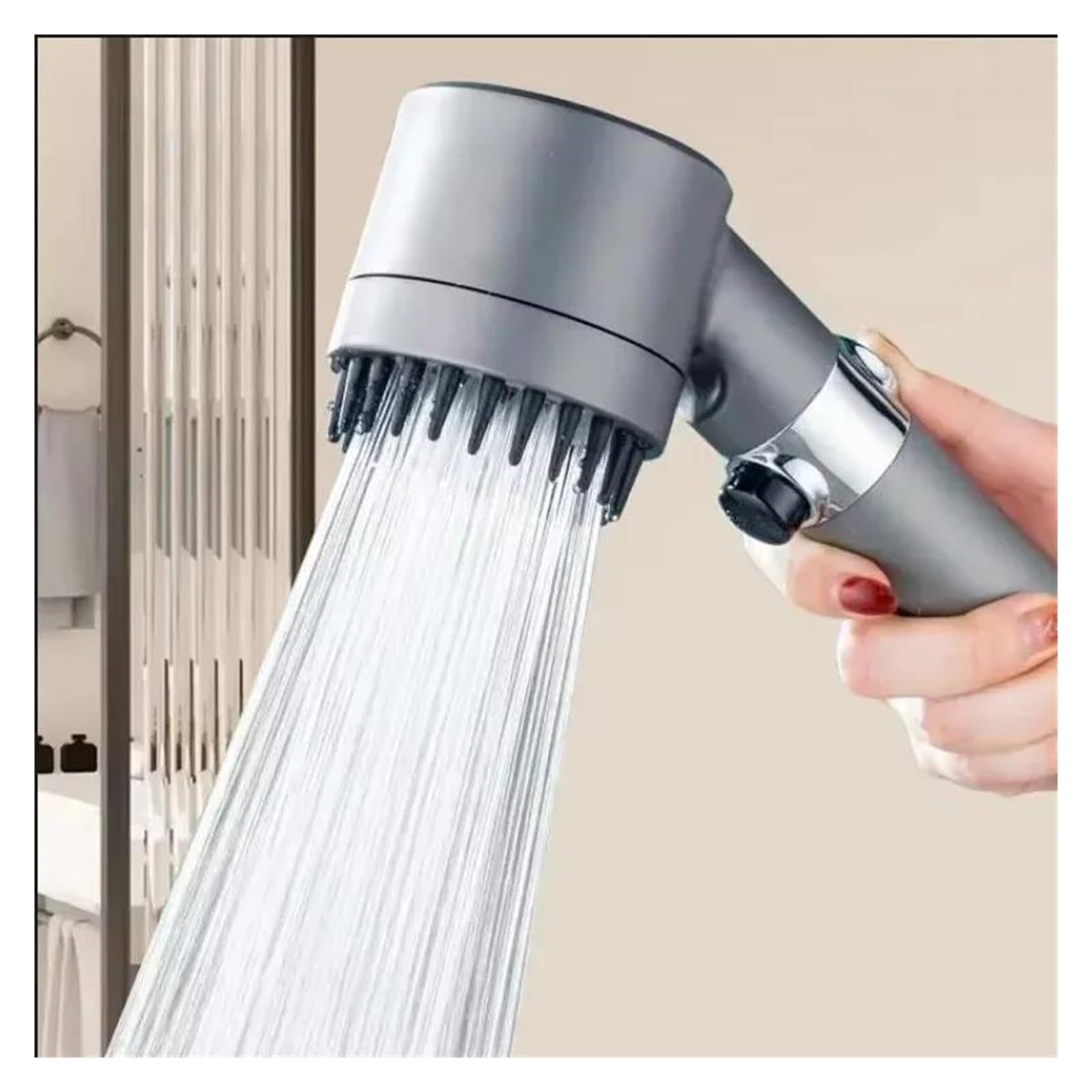 Soffione doccia portatile con pannello grande da 15 cm, 3 modalità, filtro per l'acqua, regolabile ad alta pressione(Purple E -2.0m)