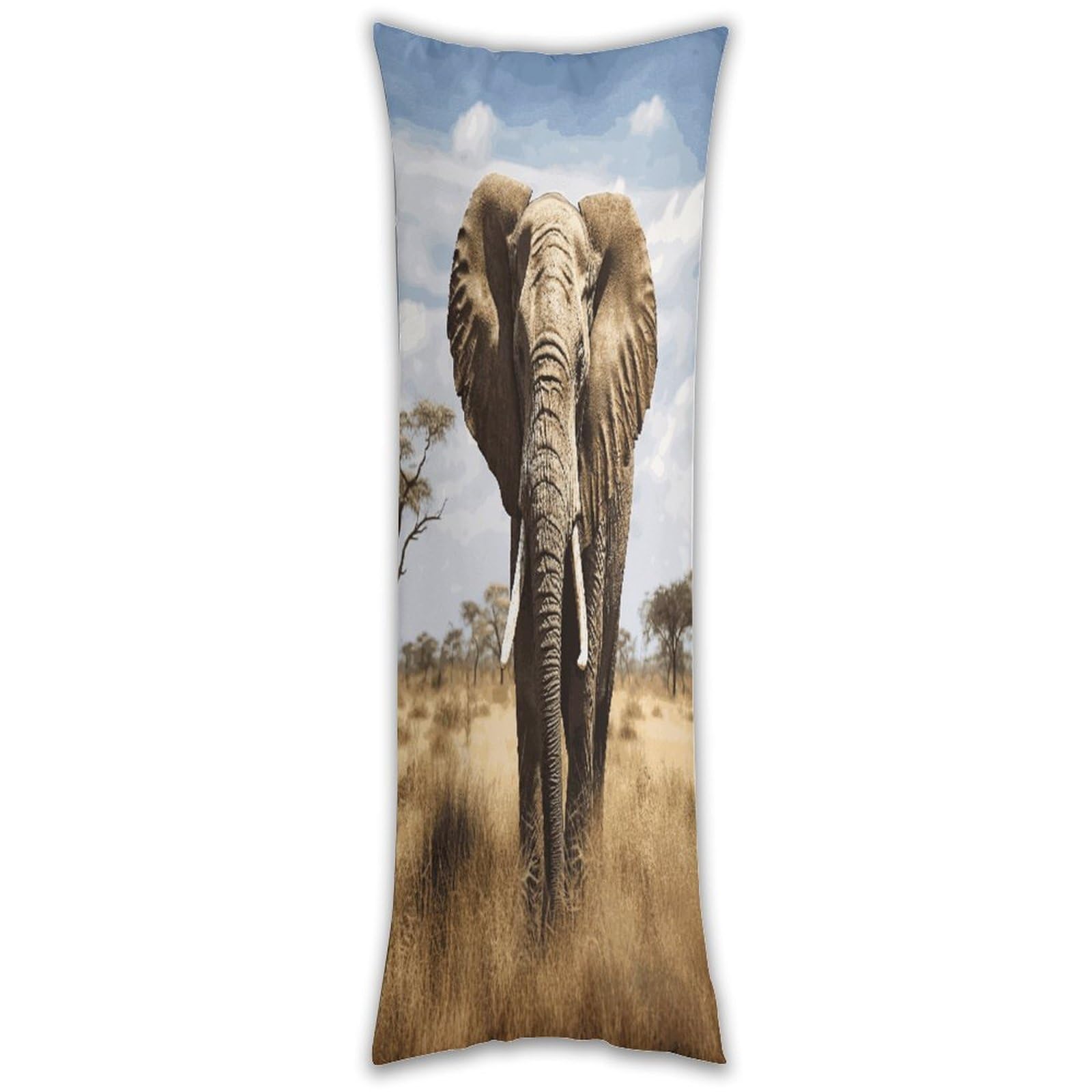 Elephant Pillow Cases Breathable Vertical Long Pillowcase Body Pillowcase with Hidden Zipper Closure Soft and Cozy Pillow Cover 20x54 Inches for Bedroom Couch