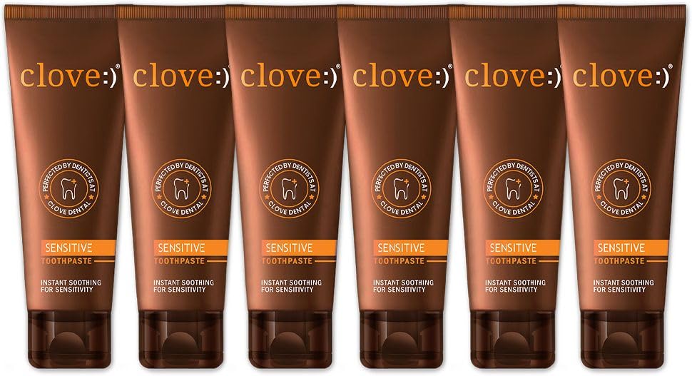 Image of Clove Sensitive Toothpaste, Instant Relief from Tooth Sensitivity , Dual Action on Sensitivity & Bad Breath , Soothes Hot, Cold, Sweet & Sour Sensitivity , Safe Formula ,Paraben-Free, Mint, 100g (Pack of 6)