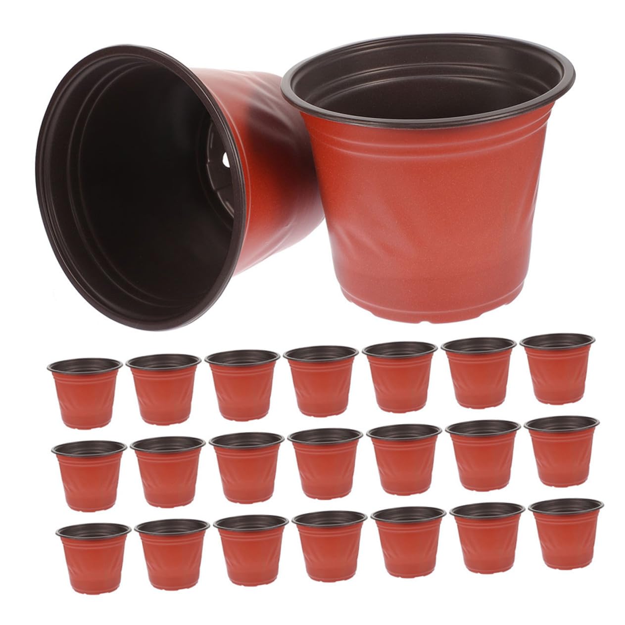 60 pièces Lot de Pots de Semis Ronds Plastique PP à Drainage Pots Légers pour Succulentes et Jardinage Intérieur Extérieur pour Plantation et Bouturage
