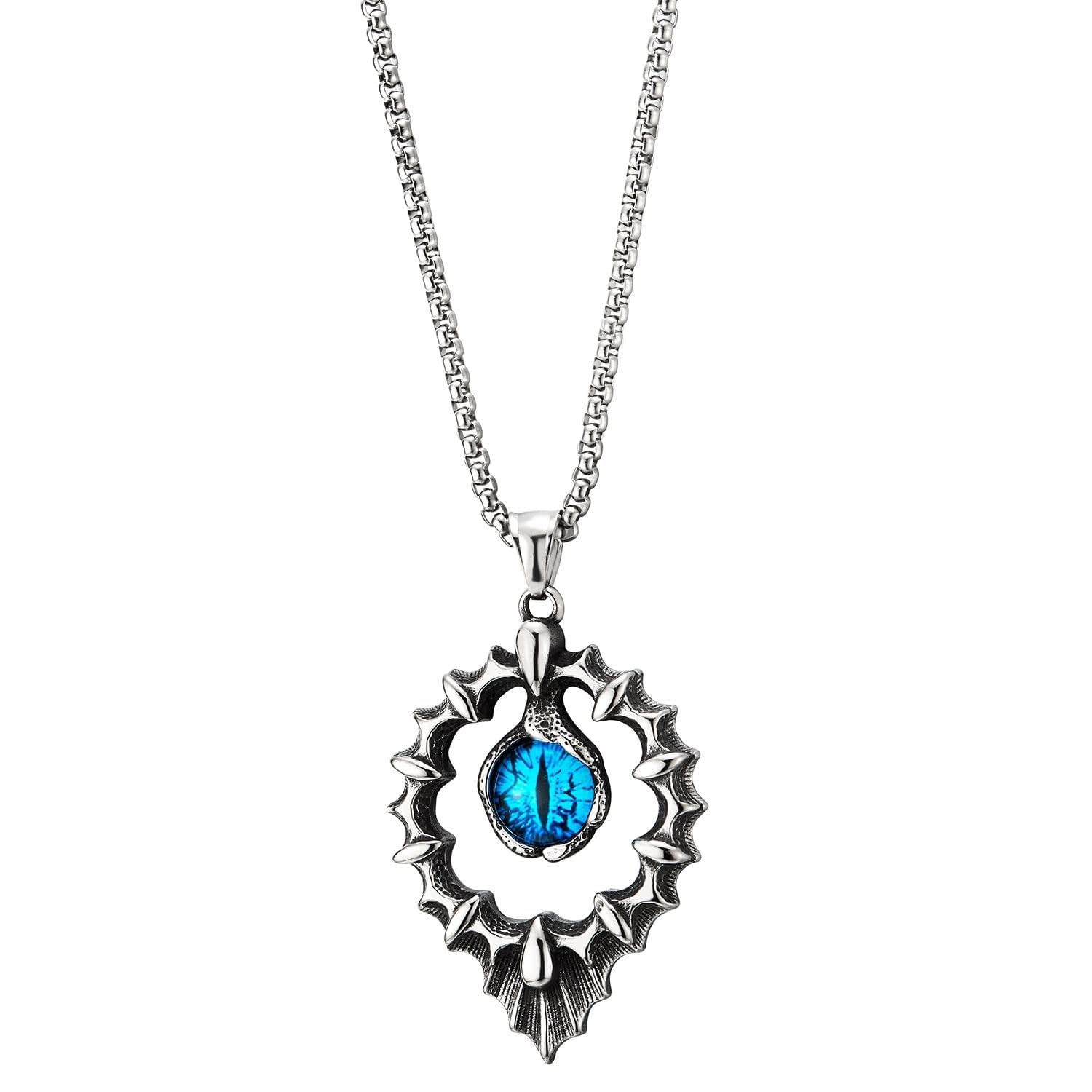 Amaal Pendant for Men Evil Eye Dragon Black Silver chain for men Boys boyfriend gents locket Necklace for men Boy girls Women Stainless Steel neck chain lockets mens chains fashion Long Stylish A80 (B0CNZYQ62K) Amazon Price History, Amazon Price Tracker