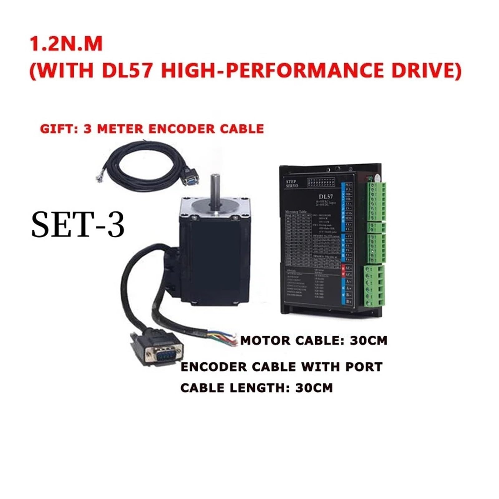 Nema 23 1.2nm Stepper Servo Motor 57HSE1.2N+HBS57 Closed-Loop Step motor/DL57 Step Servo Drive 2 Phase.(Set-2)