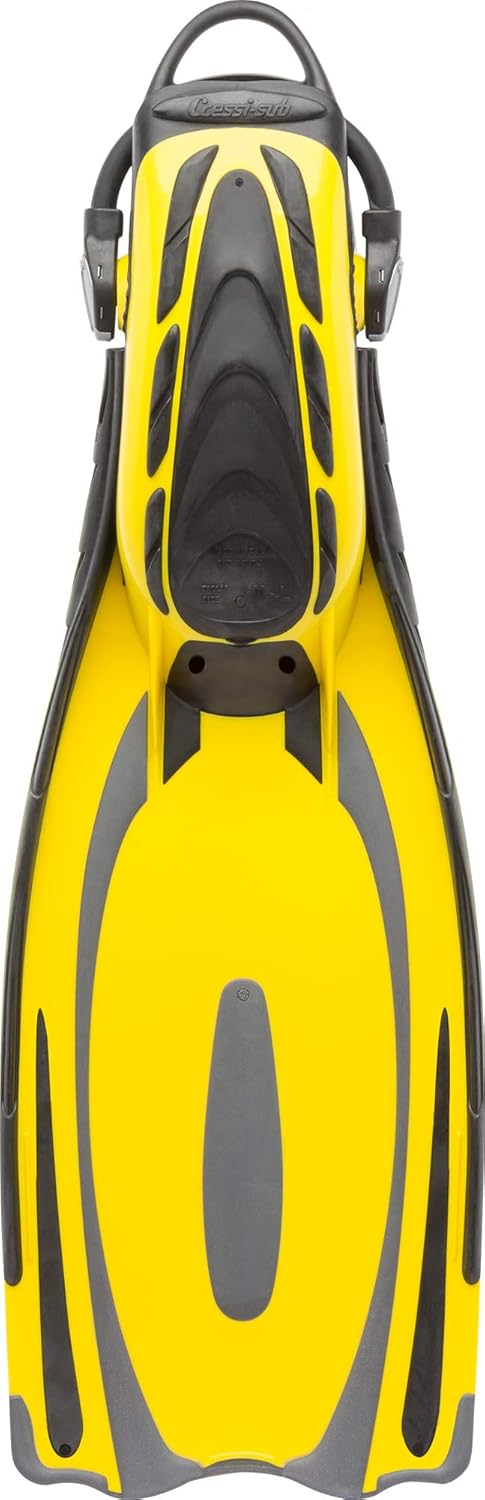 Cressi Reaction Elastic Bungee System Scuba Adjustable Fin w/GupG Mesh Bag L/XL Yellow
