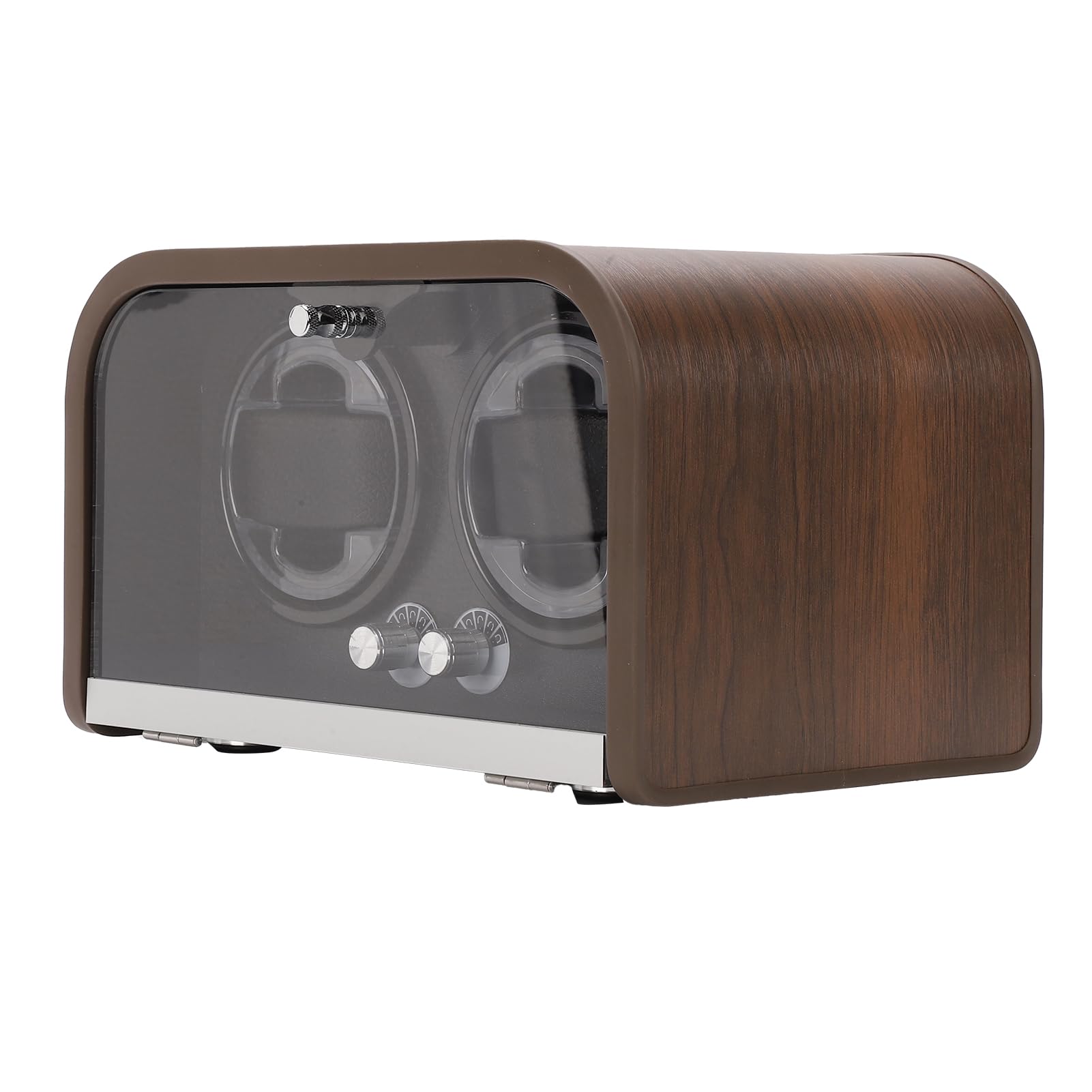 Asixxsix Zegarek Winder, 5 regulowanych ustawień 10dB Ultra ciche samo nawijające się pudełko na zegarki z oświetleniem LED i inteligentną redukcją szumów, do zegarków mechanicznych