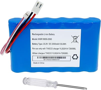 2500mAh Battery Replacment for Tineco FW020100US, FW15M-01