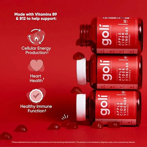 Miniatura 2 de Goli Vitaminas gomosas de vinagre de sidra de manzana 300 unidades vitaminas B9 y B12 sin gelatina sin gluten veganas y sin OMG