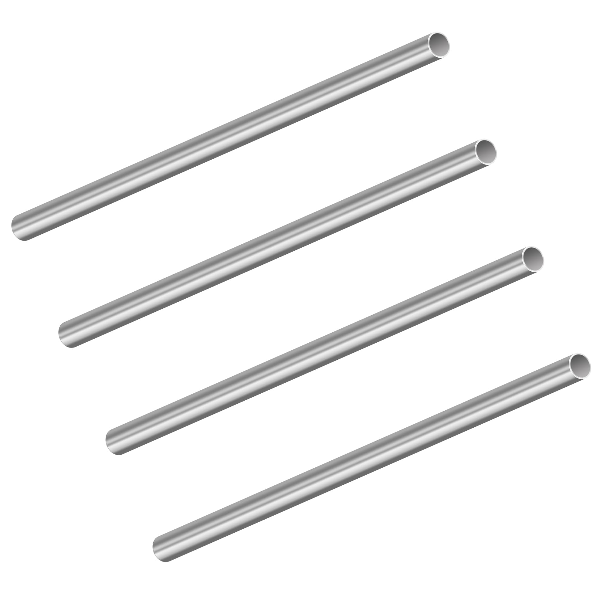 Lavmhab Silver 304 Stainless Steel Tube 8Mm Od X 7Mm Id 0.5Mm Wall Thickness 200Mm Length, Straight Stainless Steel Round Pipes Tubing (4Pcs)