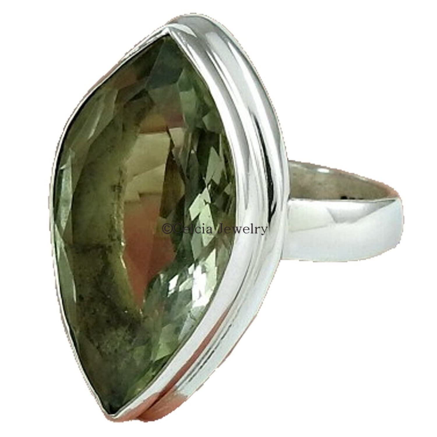 Joyería hecha a mano de amatista verde natural, anillo étnico de plata 925, anillo banda unisex, anillos de compromiso para parejas, anillo promesa, regalos de aniversario