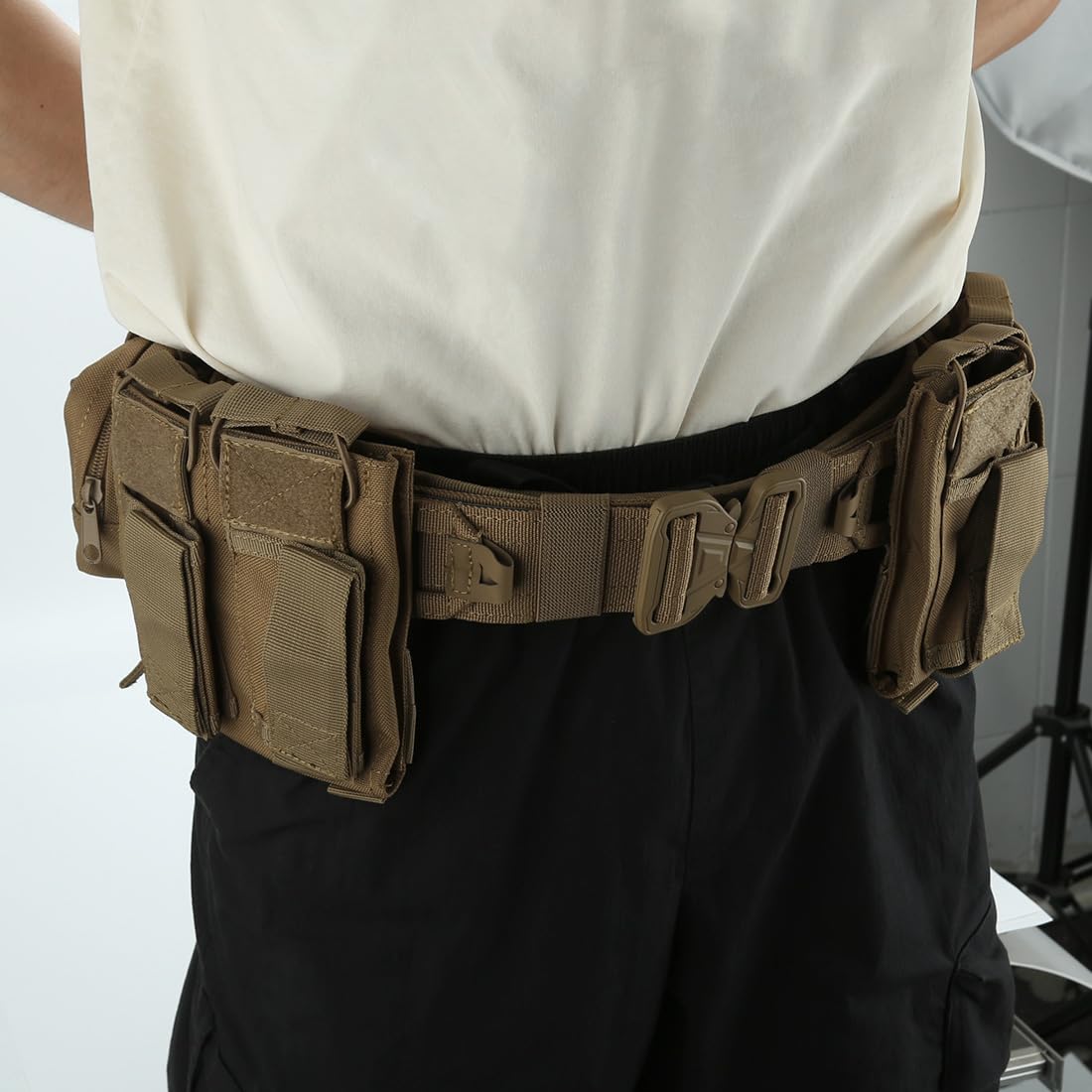 Ceinture tactique Metalakaer 5 en 1 poche à cartouche amovible réglable en nylon molle patrouille en plein air multifonctionnelle pochette
