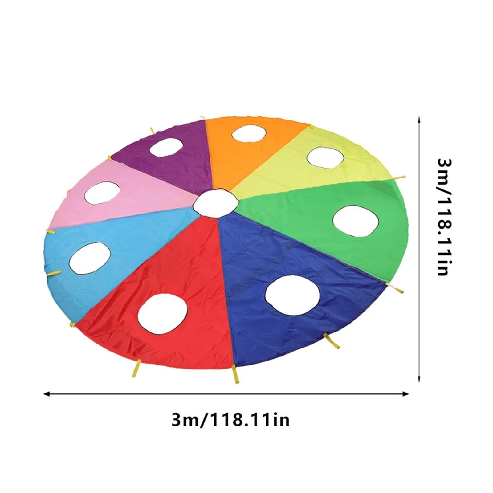 Bunt Fallschirm Spielen Fallschirm Regenbogen Regenschirm mit Löchern Gopher Spiel Outdoor Sport Sensorische Training Ausrüstung Gopher Regenbogen Regenschirm(2m)