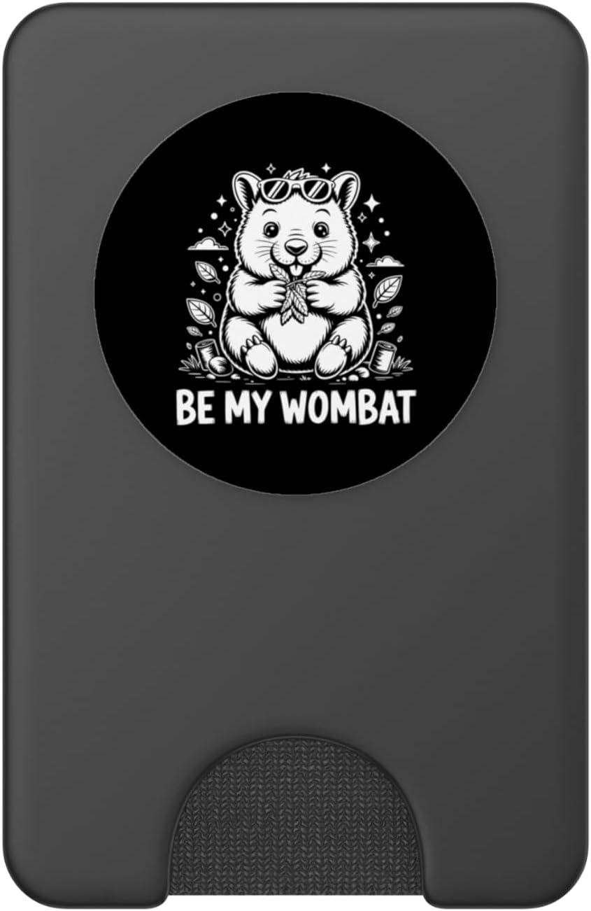 Cute Wombat with Sunglasses Funny Animal Graphic PopSockets PopWallet for MagSafe