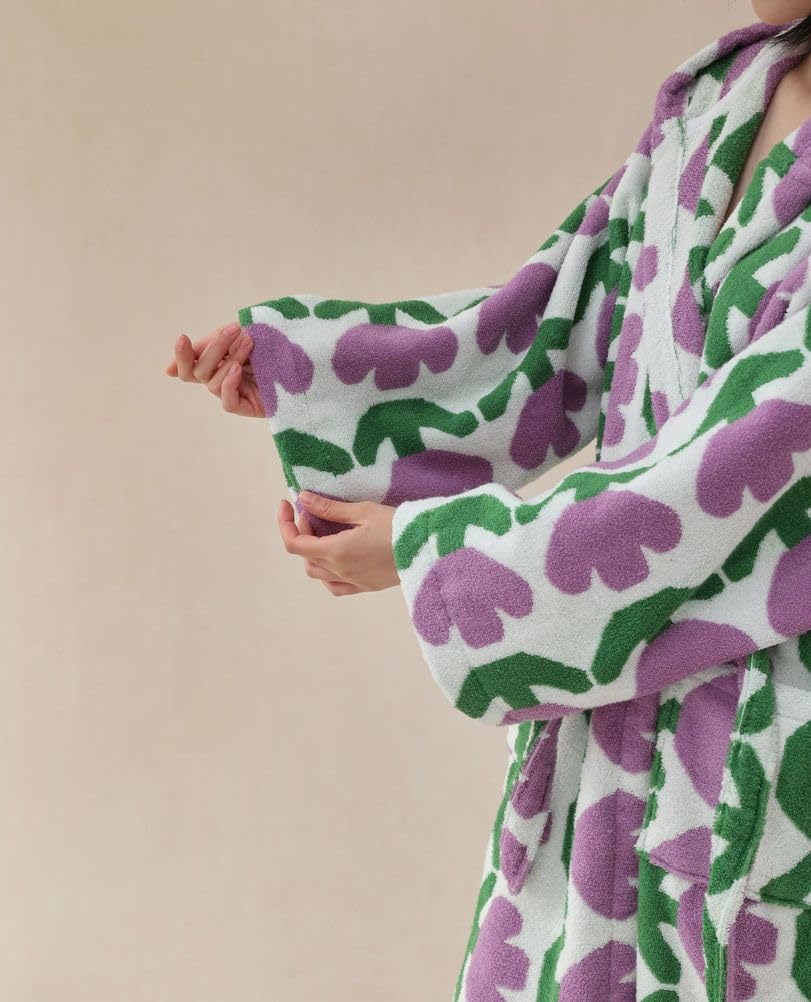 Damski szlafrok frotte, bawełniany szlafrok z kapturem, chłonny, gruby, długi szlafrok do spa, zimowy szlafrok pluszowy,B,One Size